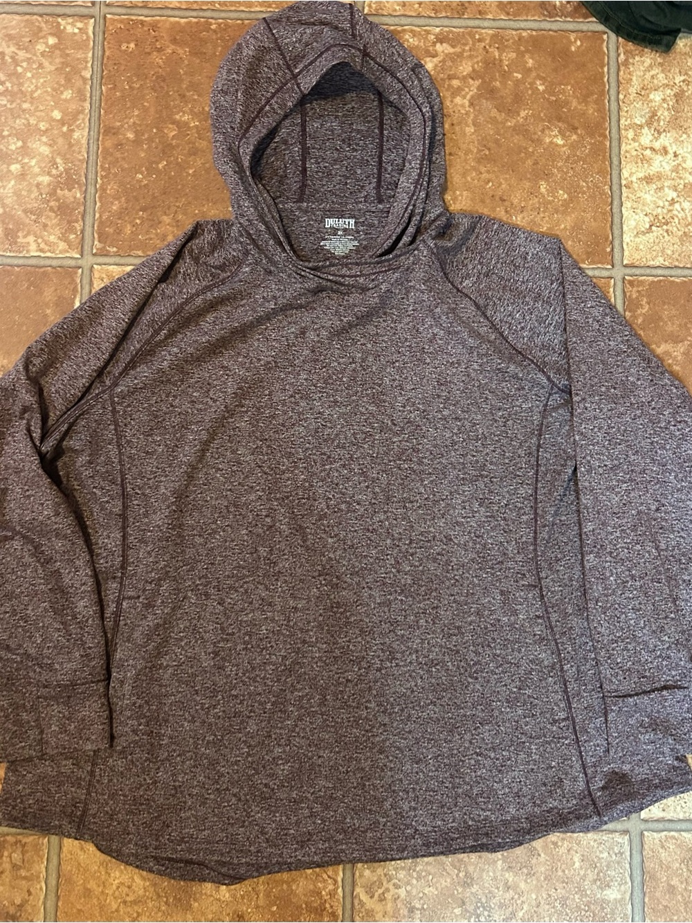 Dri-Fit Heathered Hoodie Long-Sleeve Shirt - Maroon